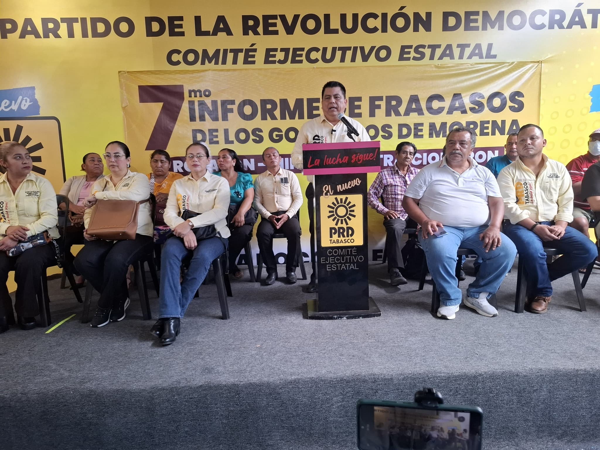 "Rotundo fracaso" gobierno de May: PRD Tabasco 