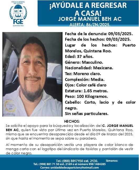 Desaparece taxista que denunció extorsión de regidora en Puerto Morelos 