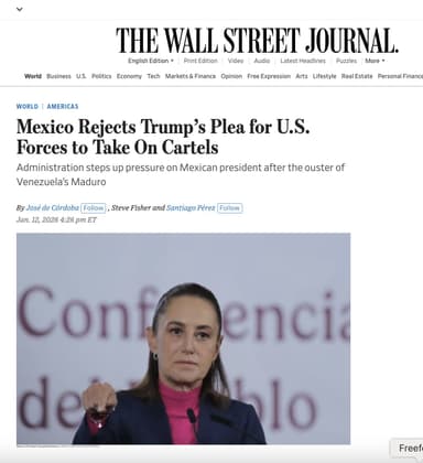 ImagenTensión entre México y EU por narcopolíticos reporta The Wall Street Journal