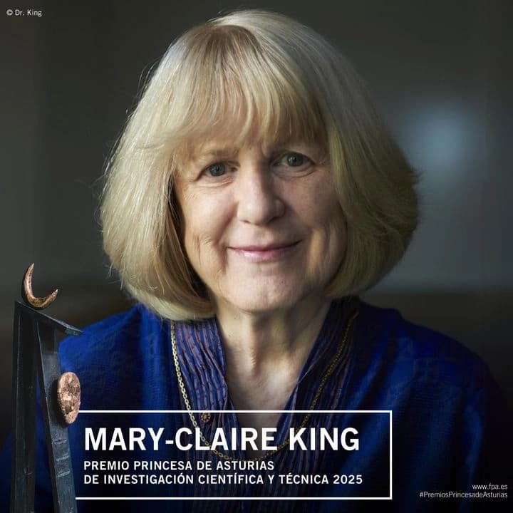 Mary-Claire King, gana Premio Princesa de Asturias, por sus estudios contra el cáncer