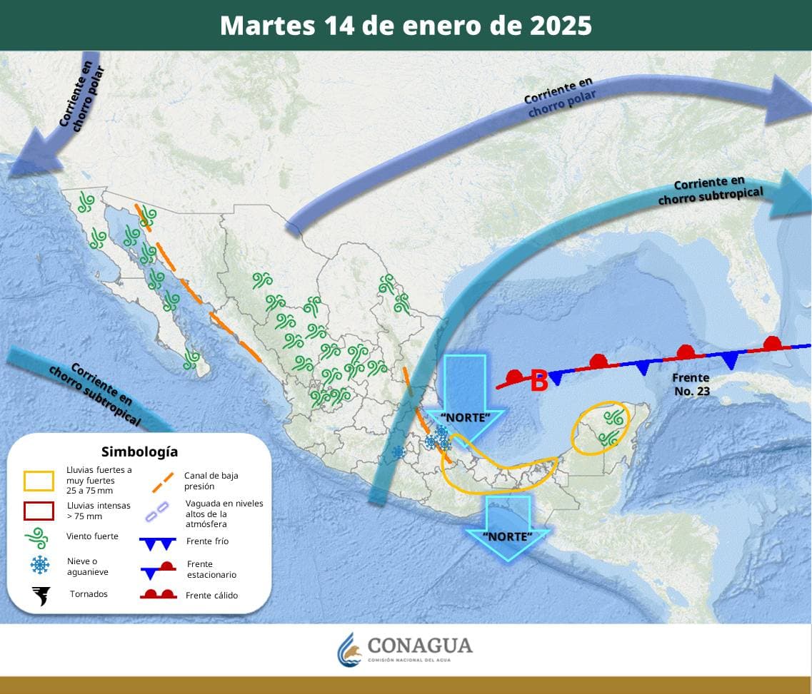 Dominarán lluvias ambiente en el Sureste 