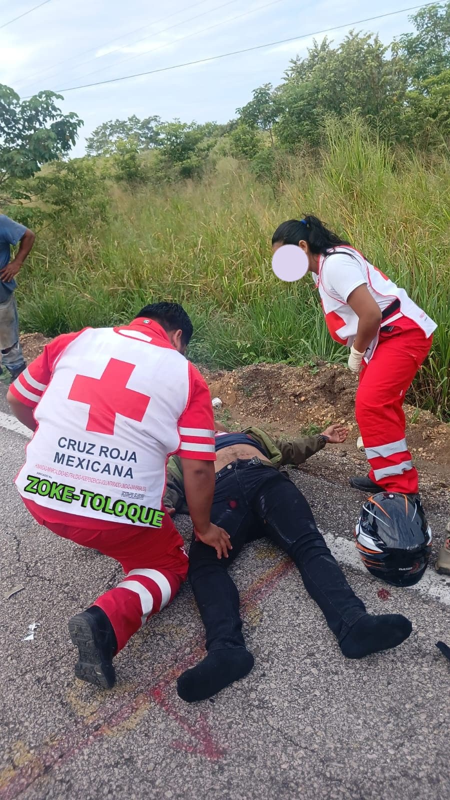 Accidente en tramo carretero Tenosique-Emiliano Zapata 