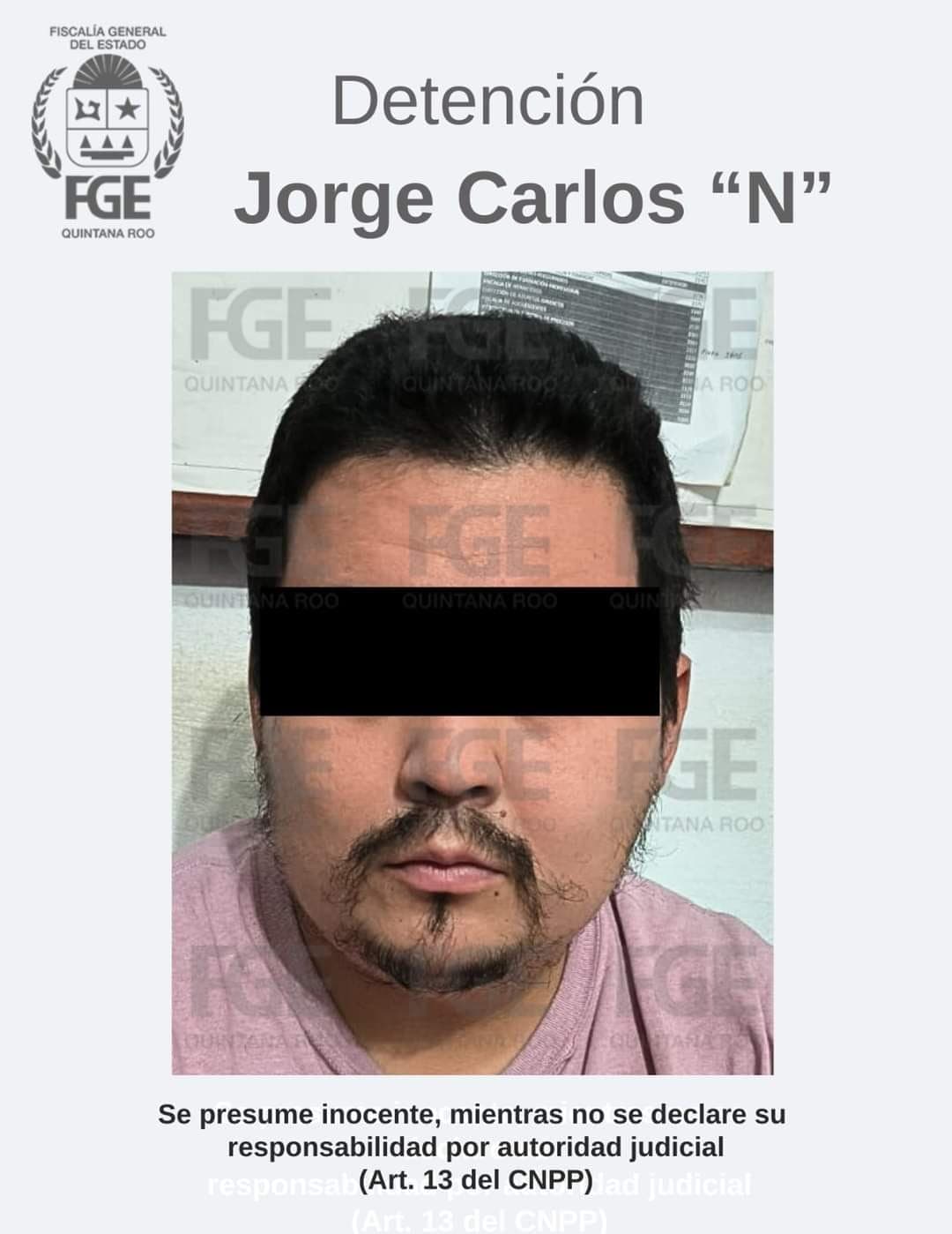 Capturan a "presunto" feminicida en Cancún