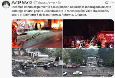 ImagenAsegura gobernador de Tabasco que dan seguimiento a explosión de gasera