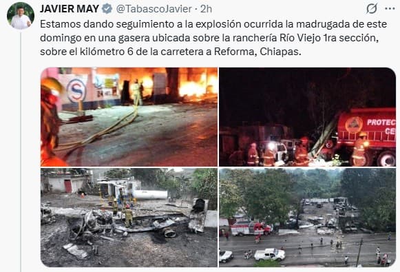 Asegura gobernador de Tabasco que dan seguimiento a explosión de gasera