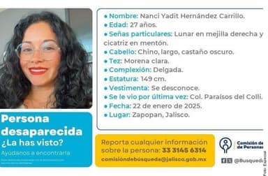 ImagenNi Jalisco ni Tabasco: Queda en el limbo búsqueda de Nanci 