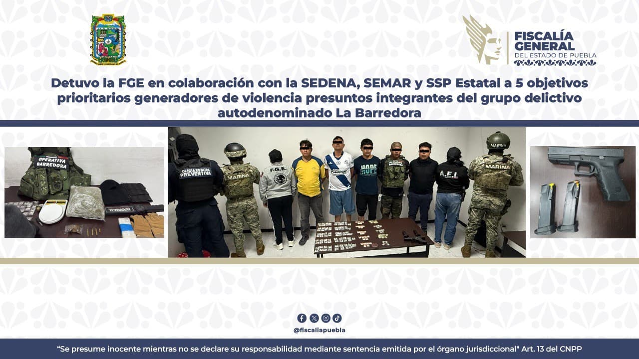Golpe a “La Barredora” en Puebla