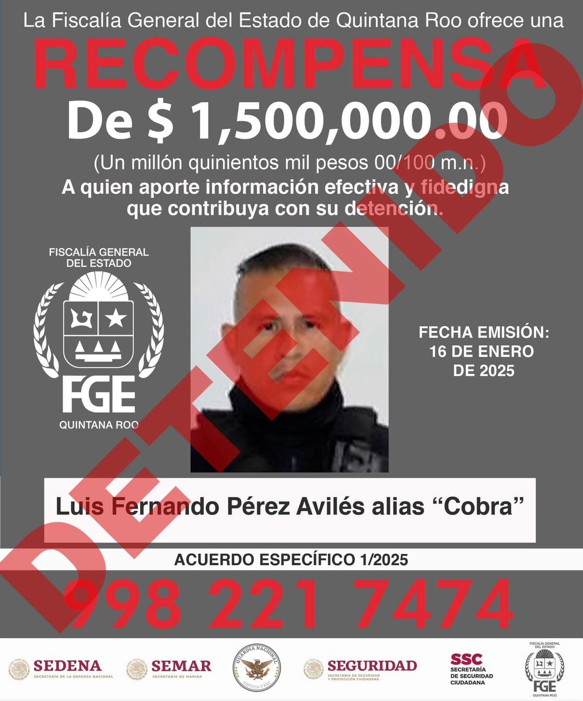 Detienen en Chetumal al “Cobra” ex policía en Tulum 