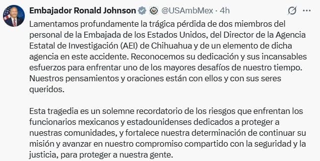 Mueren agentes estadounidenses y mexicanos en Chihuahua