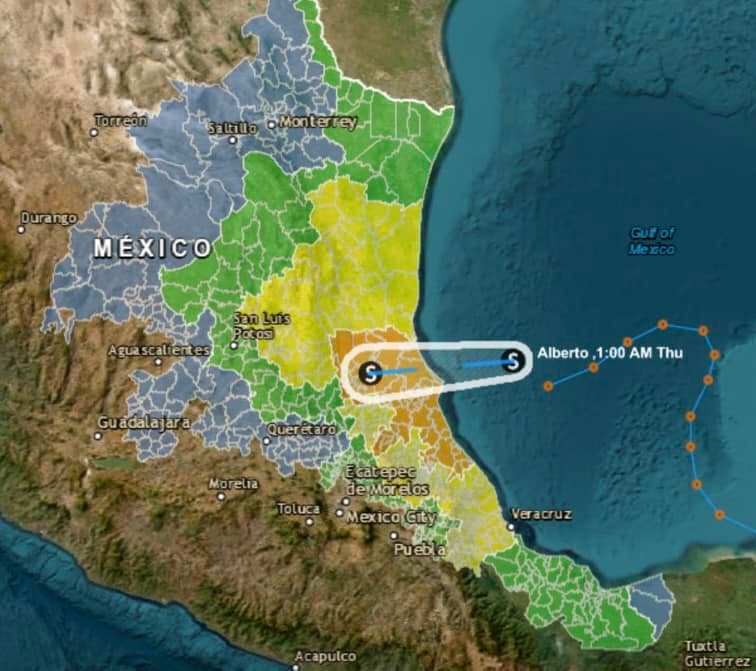 “Alberto” desvía su trayectoria