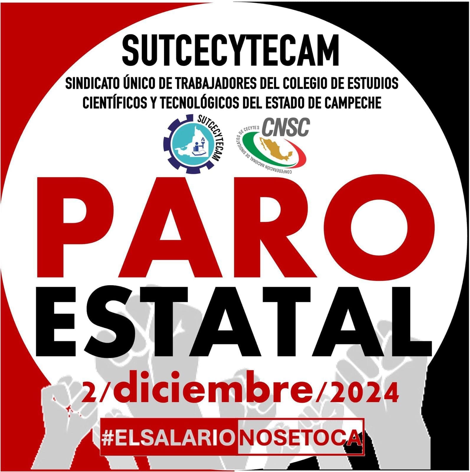 Inician paro trabajadores del CECyTEC Campeche