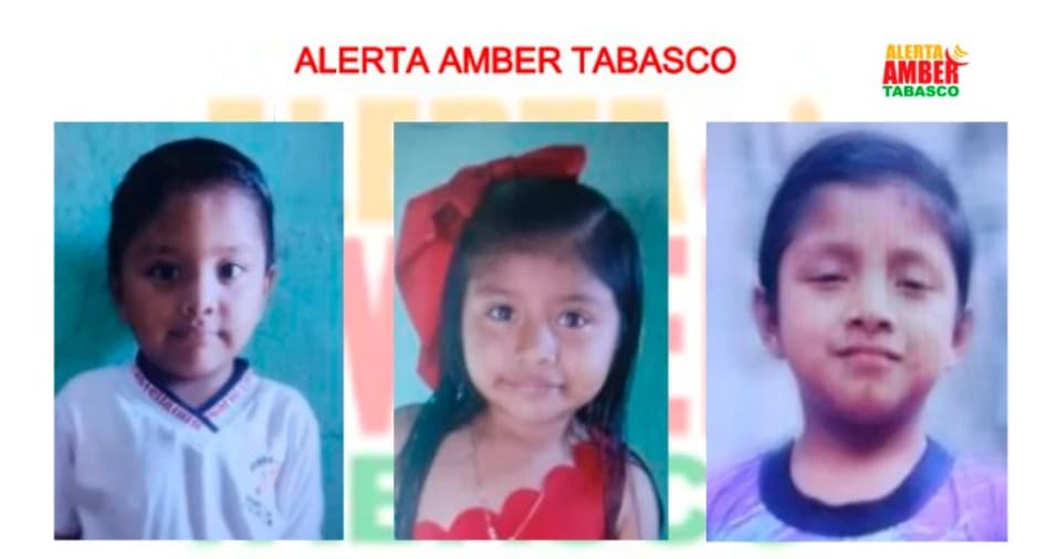 Desaparecen 3 niños en Centla; activan Alerta Amber 