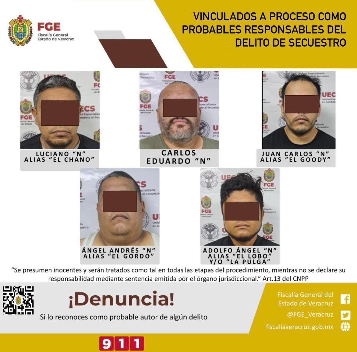 Prisión preventiva a secuestradores de extranjeros en Tierra Blanca