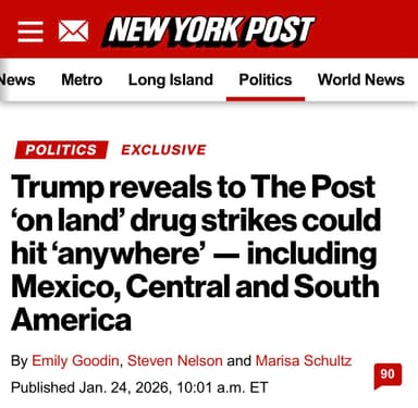 ImagenAtaques a cárteles pueden ser en México; Trump