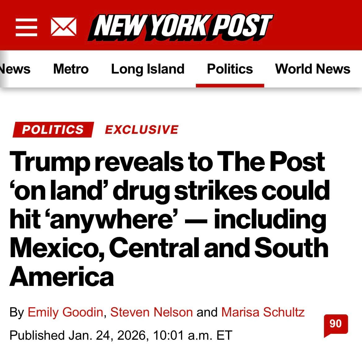 Ataques a cárteles pueden ser en México; Trump