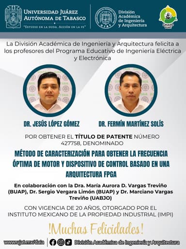 ImagenObtienen profesores de la UJAT patente de mejora de motores eléctricos 