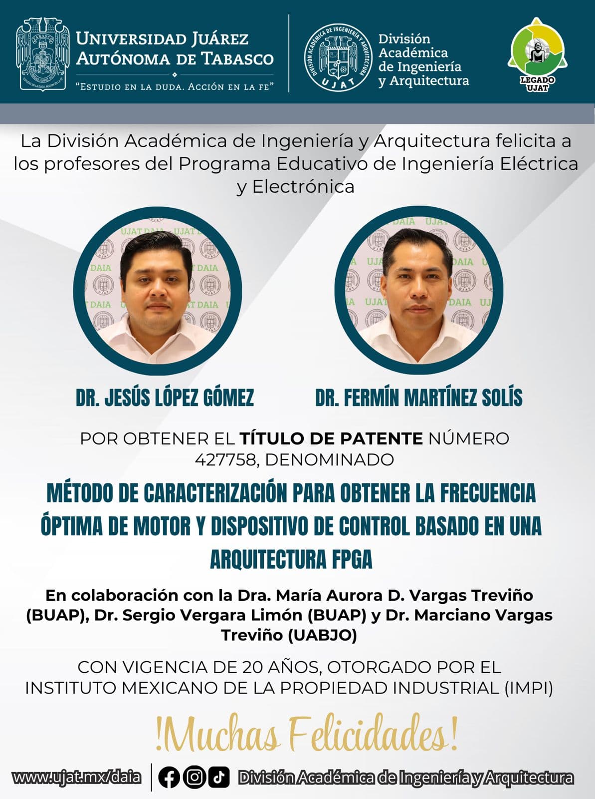 Obtienen profesores de la UJAT patente de mejora de motores eléctricos 