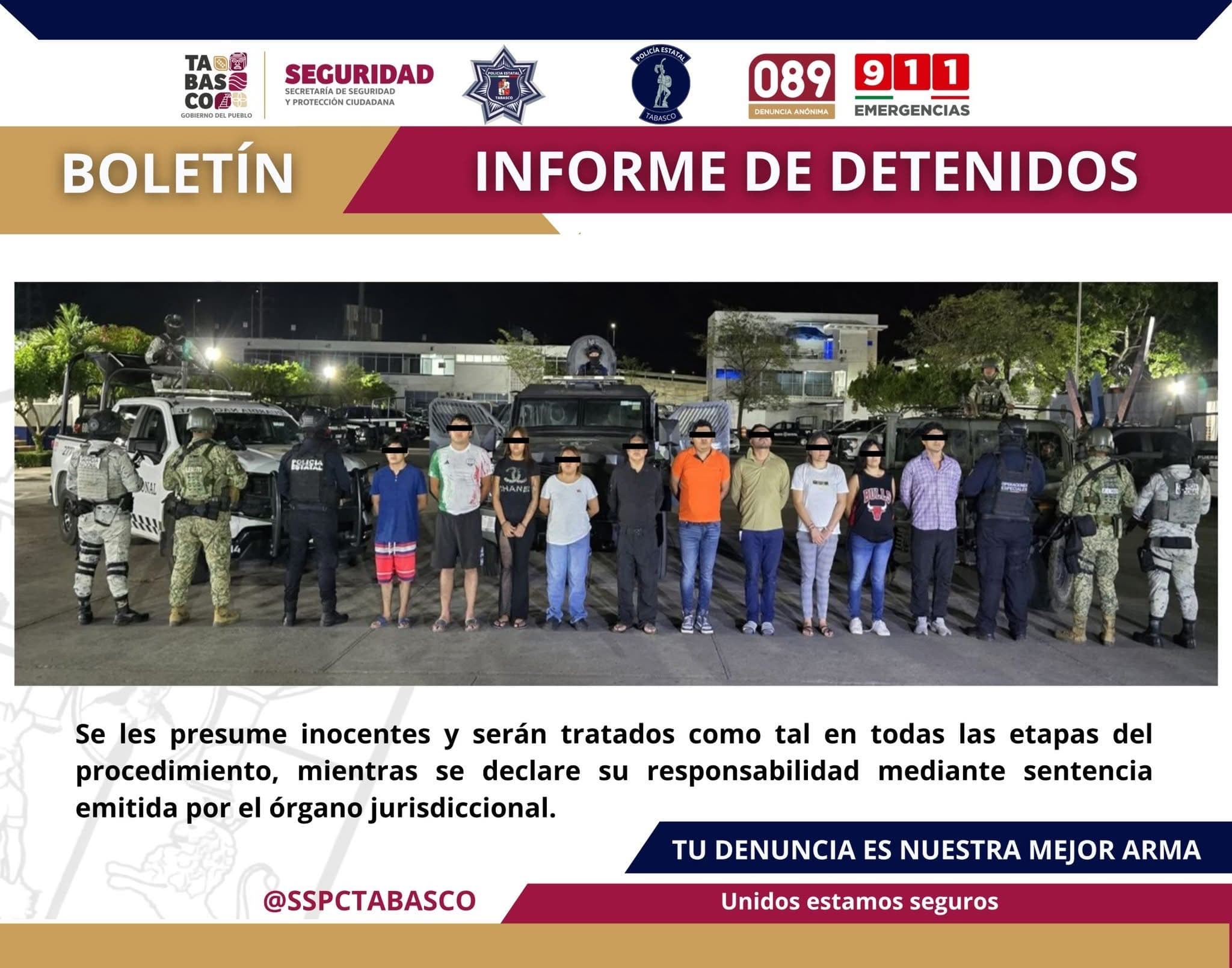 Detienen a 10 personas en operativos de la FIRT Olmeca