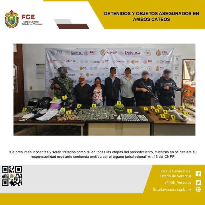 Detienen a 5 personas tras cateos en Tlapacoyan 