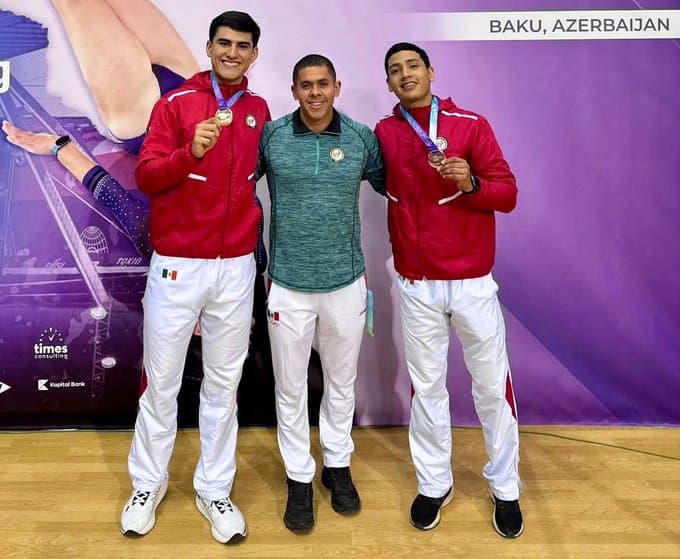 Mexicanos ganan bronce en Copa del Mundo de Gimnasia de Trampolín