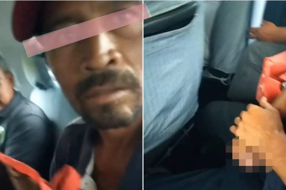 Sujeto es captado acosando a jovencita en combi de Cunduacán