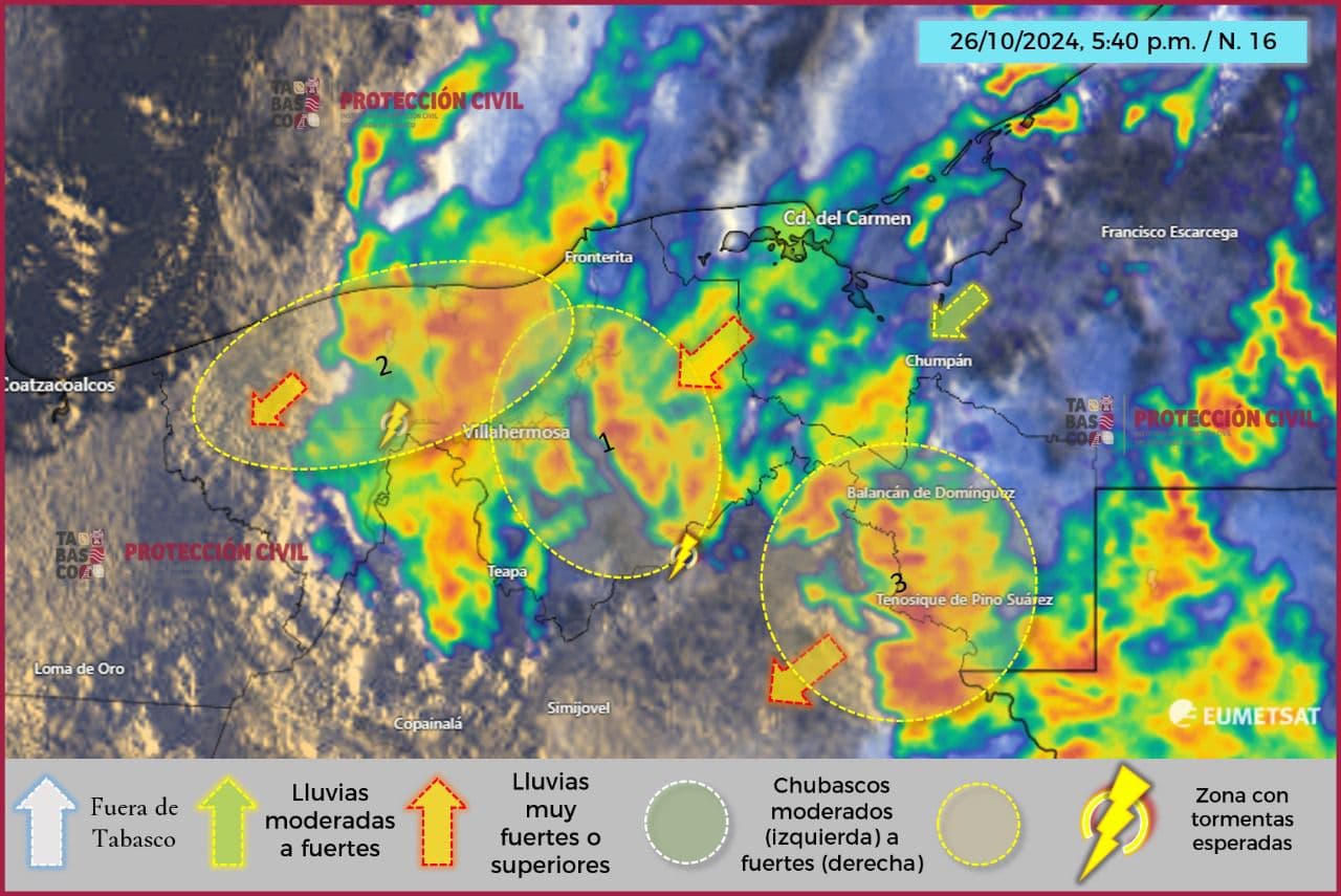 ¡Alerta! Continuarán intensas lluvias próximas dos horas