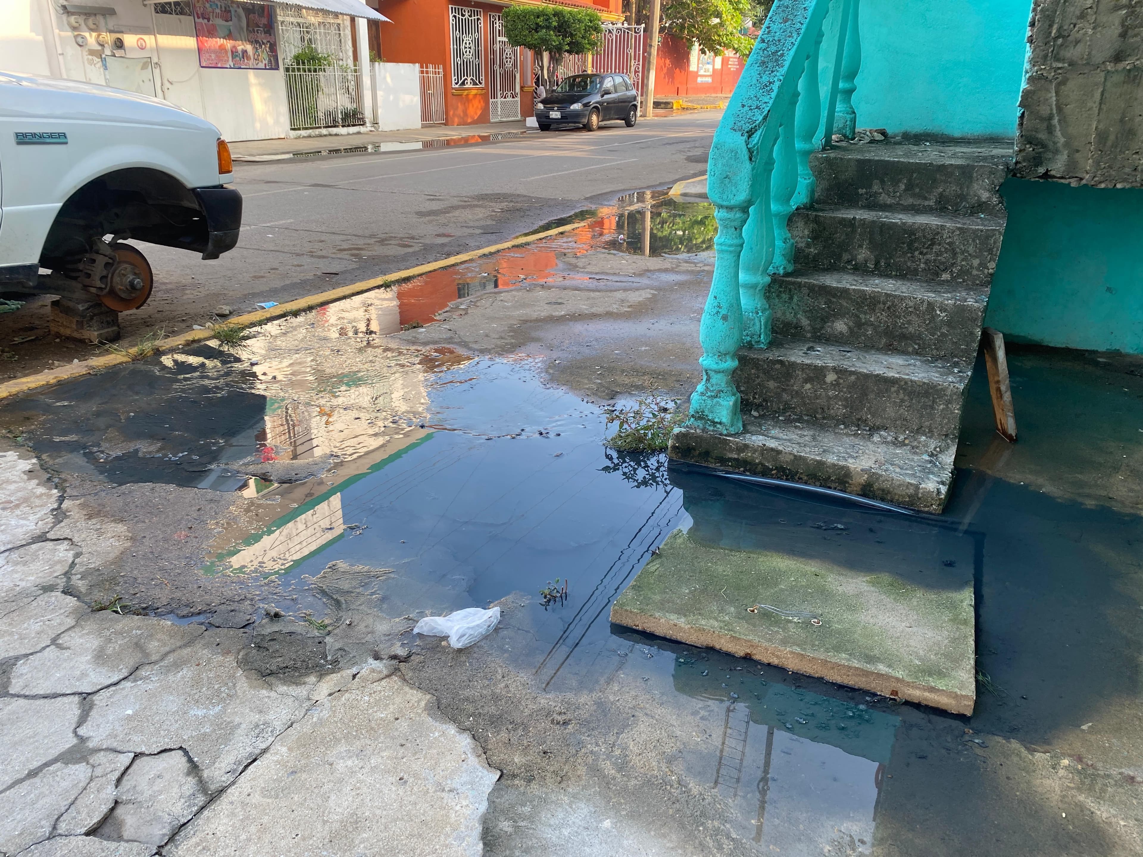 Viven entre aguas negras en colonia Rovirosa 