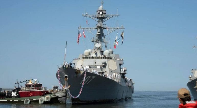 Atraca buque destructor de EU en Veracruz 