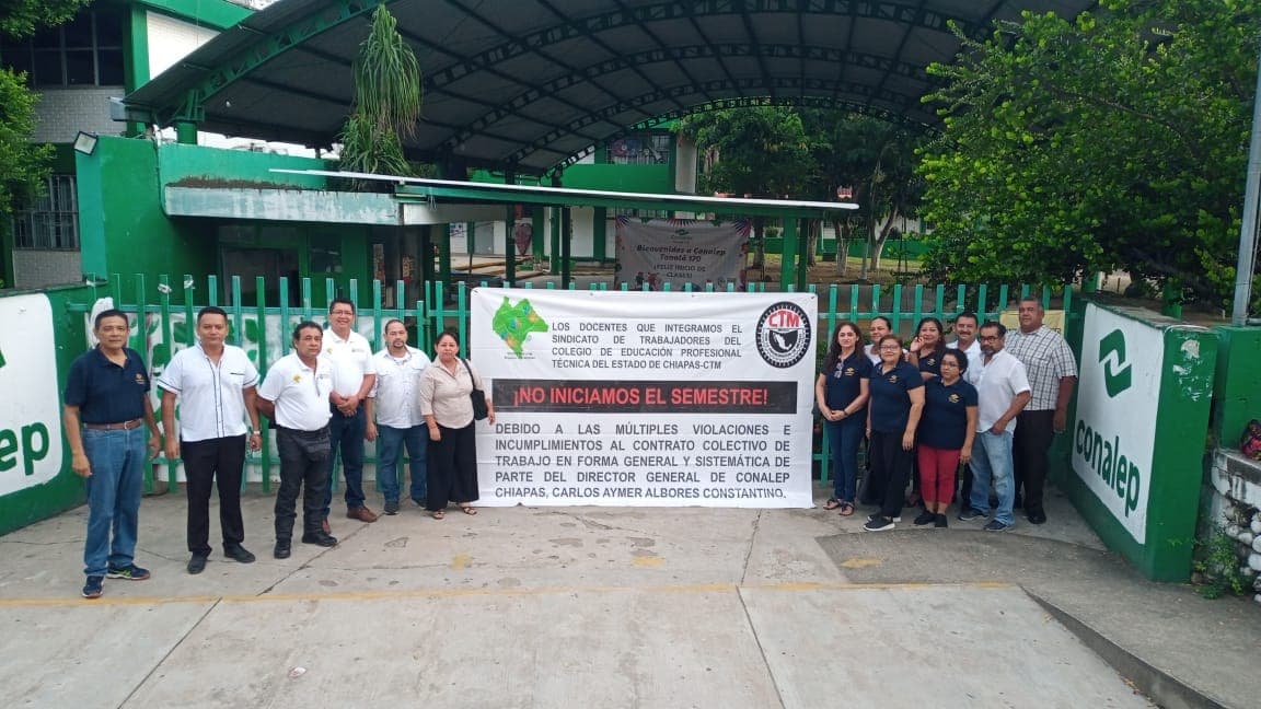 En paro 13 planteles de Conalep en Chiapas