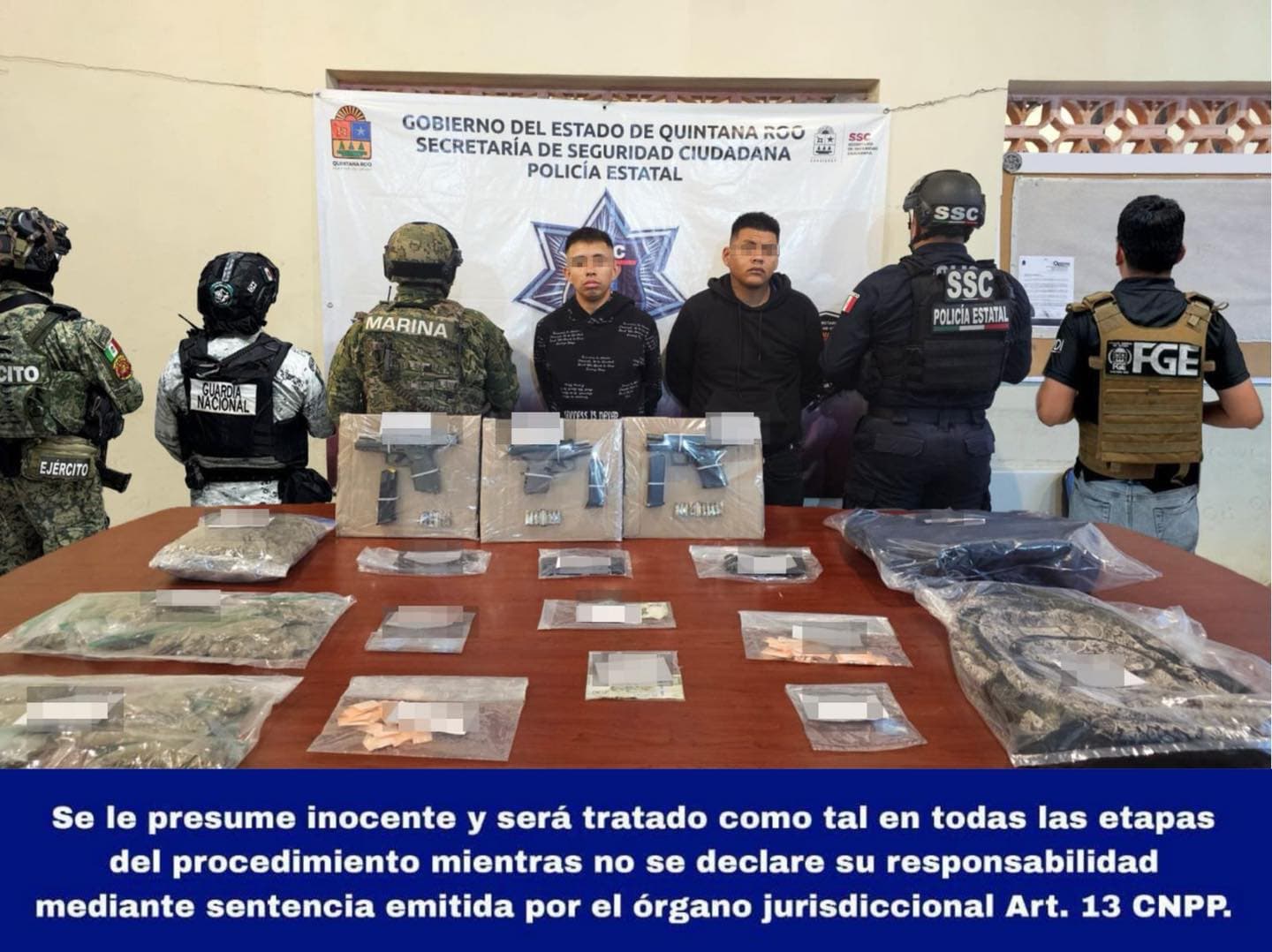 Detienen a dos en Tulum, iban bien armados 
