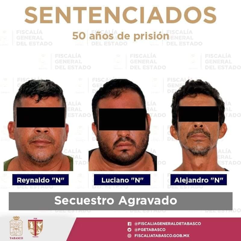 50 años a secuestradores en Cunduacán 
