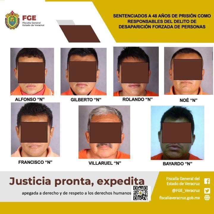 48 años de cárcel a 7 expolicías de Veracruz