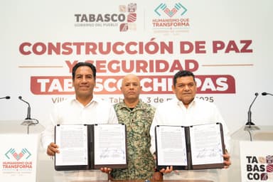 ImagenTabasco y Chiapas reforzarán operativos para construir la paz en la región 