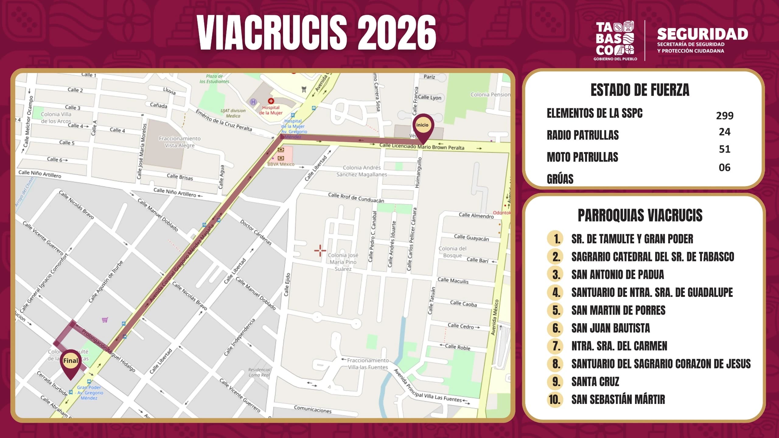 Implementará SSPC Operativo de seguridad por viacrucis 2026