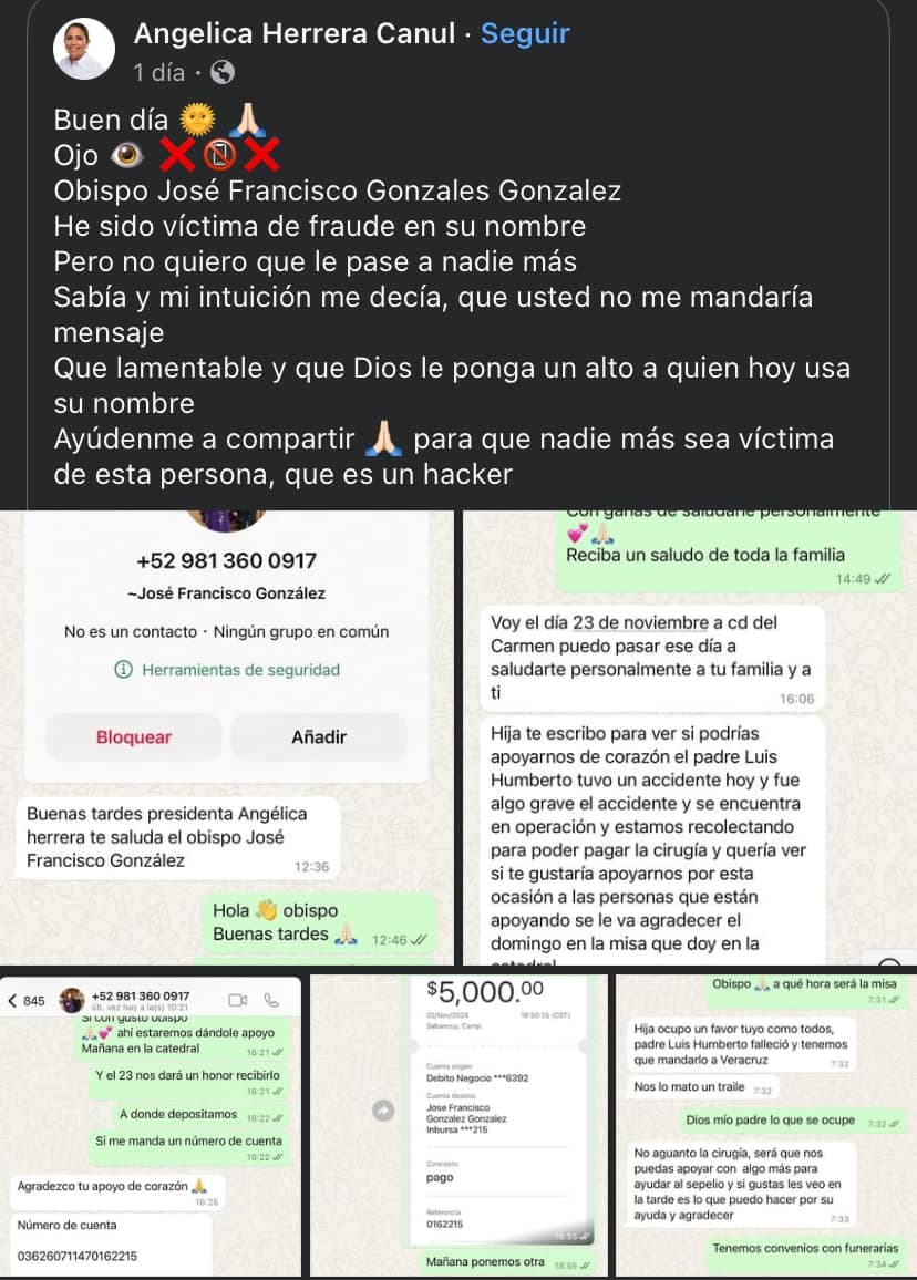 Cometen fraude suplantando a Obispo de Campeche