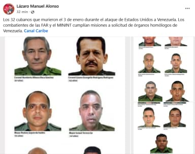 ImagenRevelan lista de militares cubanos fallecidos en ataque a Maduro 