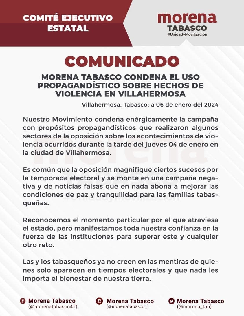 Dice Morena, medios magnifican violencia