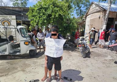 ImagenExhiben a extorsionadores en Playa del Carmen 