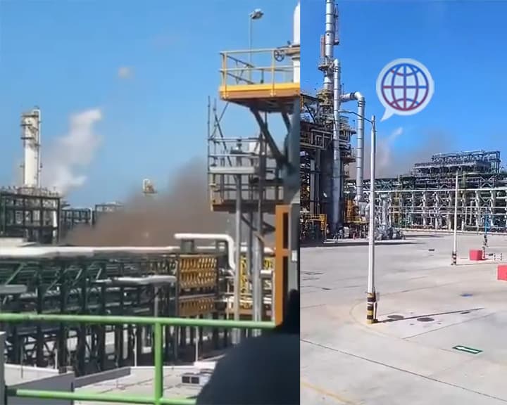 Se fuga gas en la Refinería Olmeca