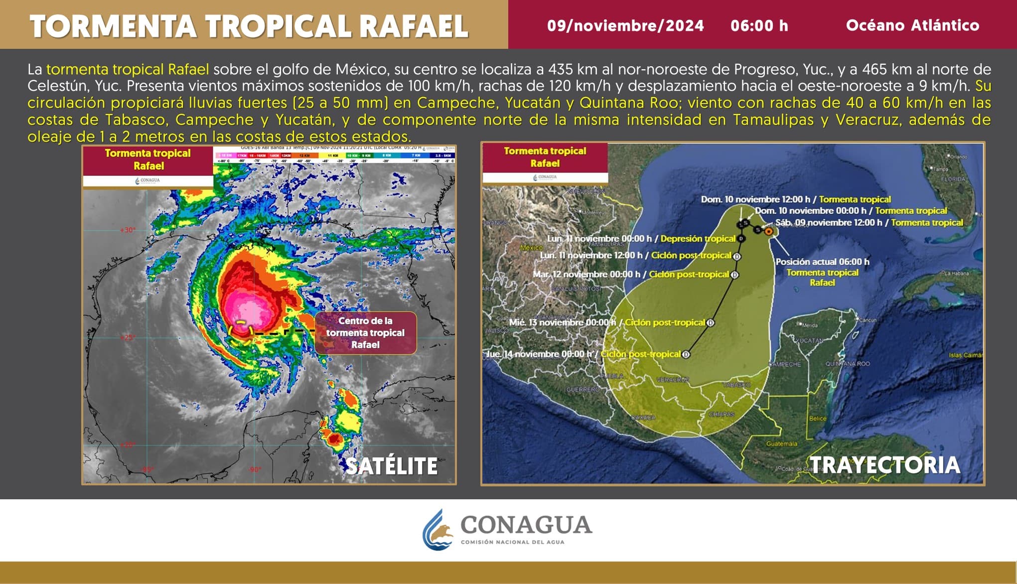 Lluvias y vientos fuertes para Campeche y Yucatán