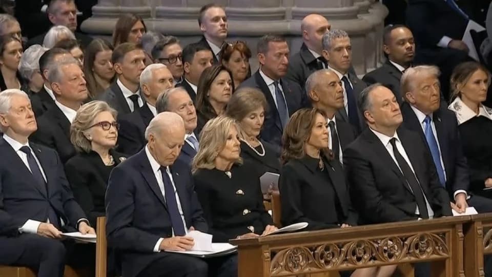 Biden, Harris, Trump, Obama, Bush y Clinton, juntos en funeral de Estado de Carter