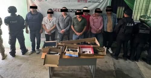 Balacera en Chiapas, detienen a 9 hombres armados