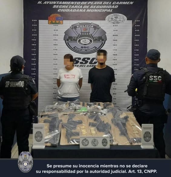 Detienen a pareja en Playa del Carmen iban armados