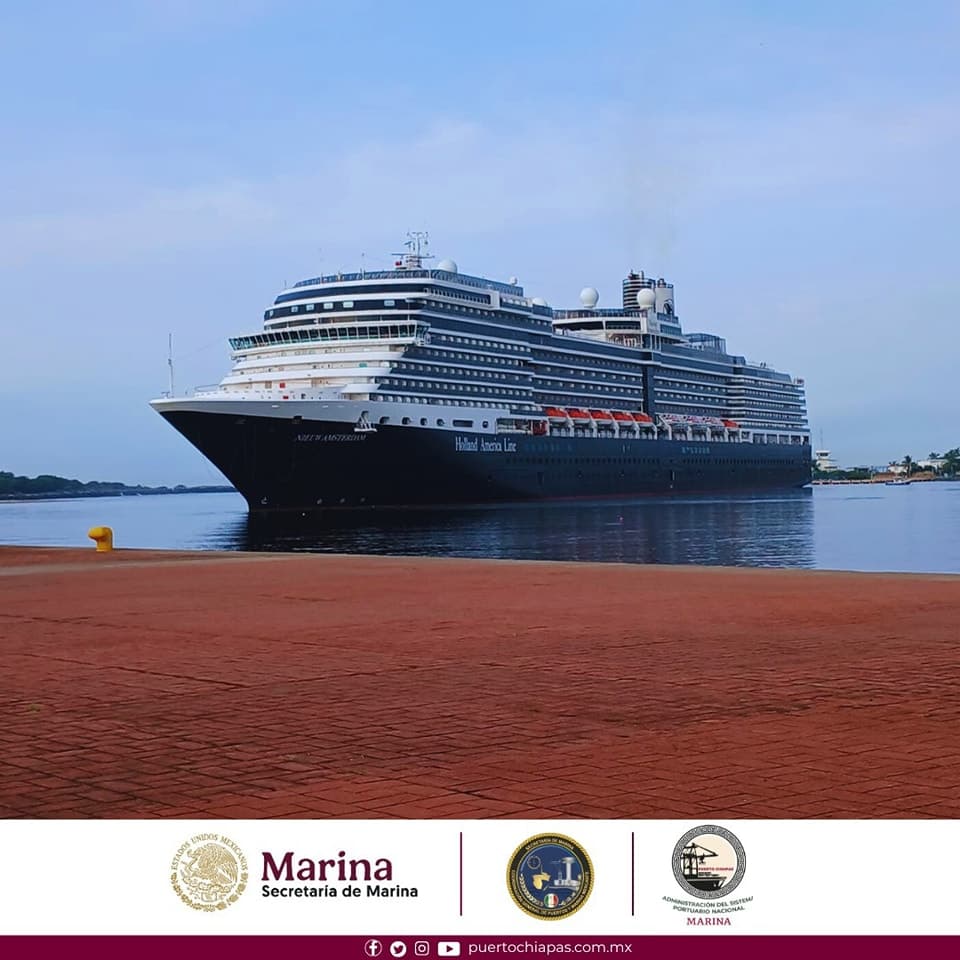 Puerto Chiapas dio la bienvenida al crucero New Ámsterdam