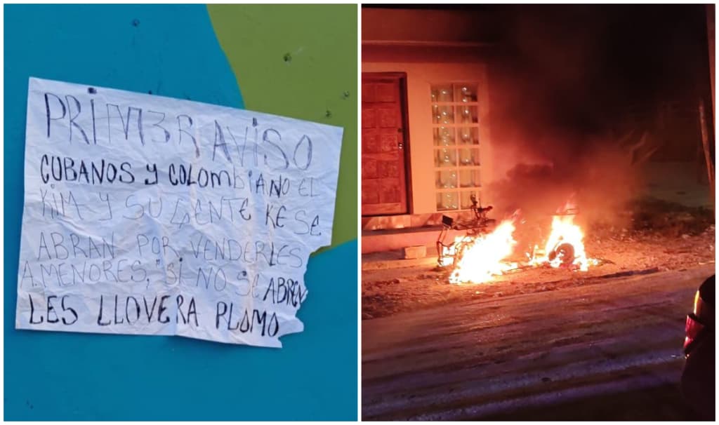 Llegan a Yucatán narcomantas y quemas de vehículos