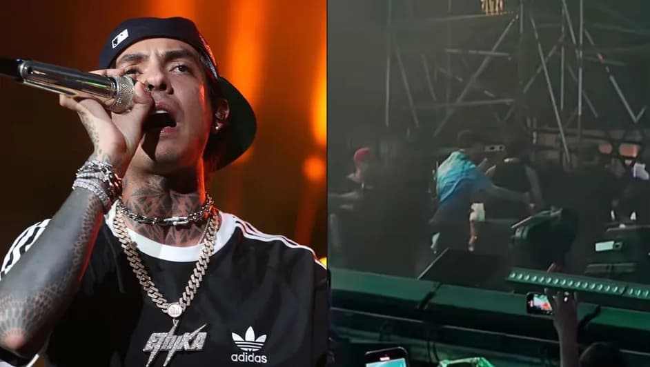 Natanael Cano golpea y rompe laptop de DJ en concierto en festival Baja Beach