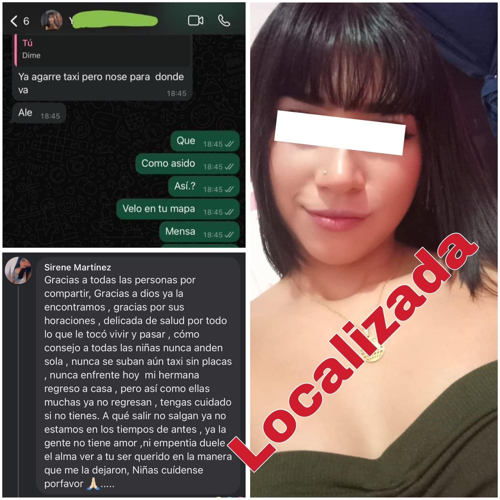 Aparece Liseth, aunque en condición de salud delicada