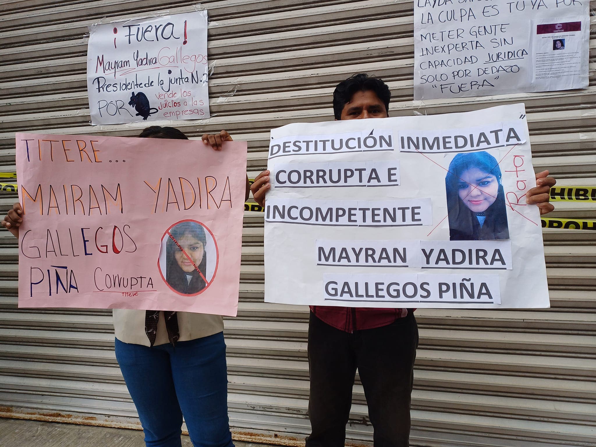 Plantón de abogados en conciliación de Campeche