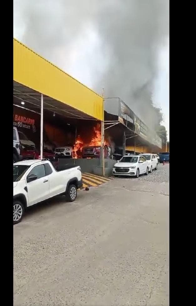10 detenidos por quema y robo en tianguis de autos