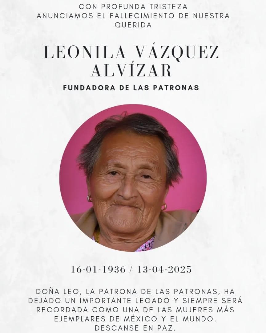 Muere Leonila Vázquez fundadora de ‘Las Patronas’